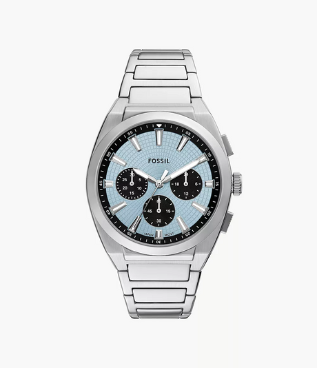 Reloj Fossil Everett Smoke de hombre banda de metal 44 mm