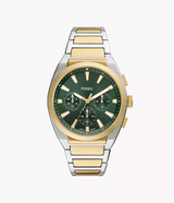 Reloj Fossil Everett Smoke de hombre banda de metal 44 mm
