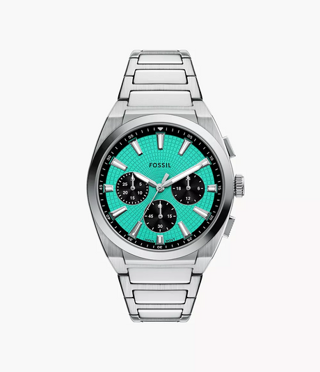 Reloj Fossil Everett Smoke de hombre banda de metal 44 mm