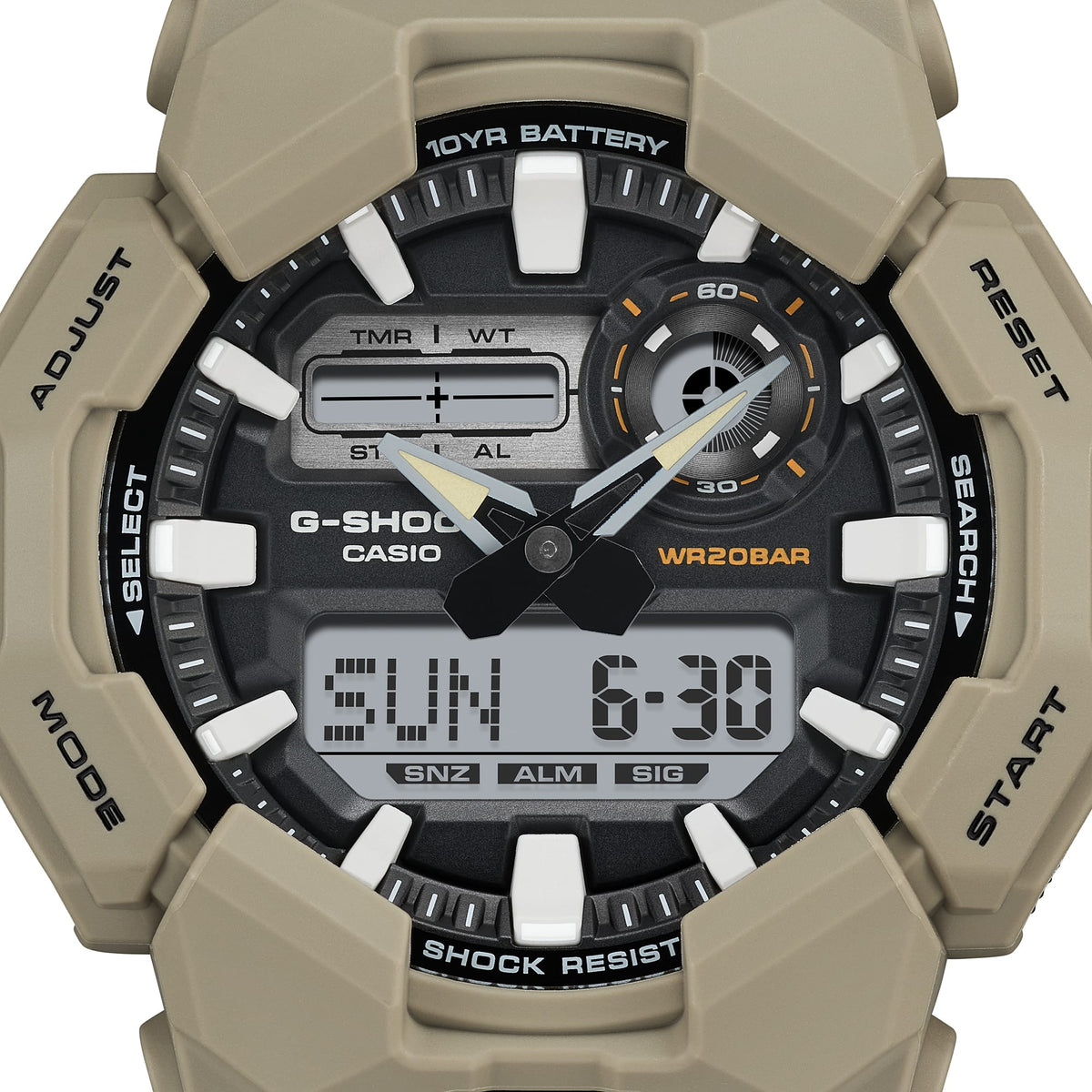 GA-010 Reloj G-Shock para caballero pulsera de resina 10 años de batería