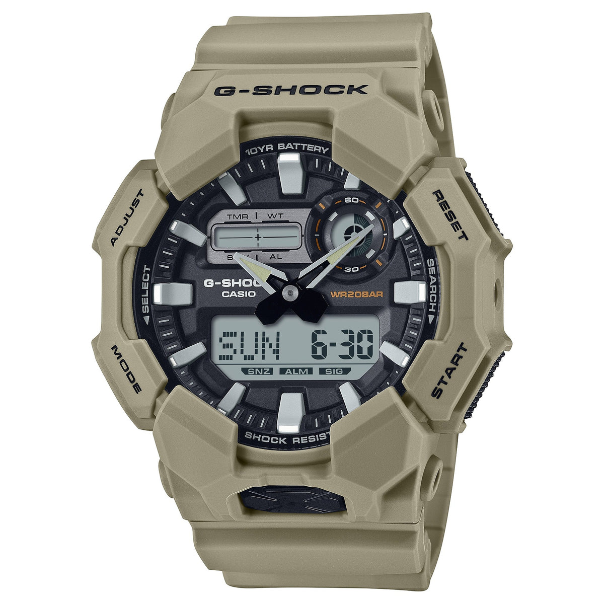 GA-010 Reloj G-Shock para caballero pulsera de resina 10 años de batería