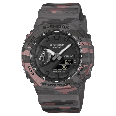 GA-2100 Reloj G-Shock Pulsera de Caucho para Hombre Doble hora