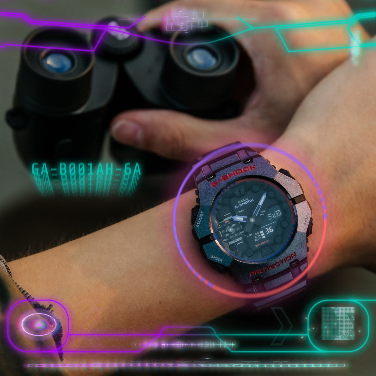 GA-B001 Reloj G-Shock Pulsera de Resina para Hombre Doble hora Bluetooth