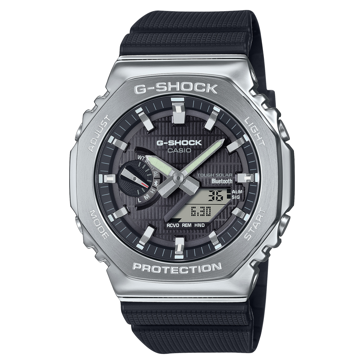 GBM-2100 Reloj G-Shock de caballero pulsera de resina doble hora