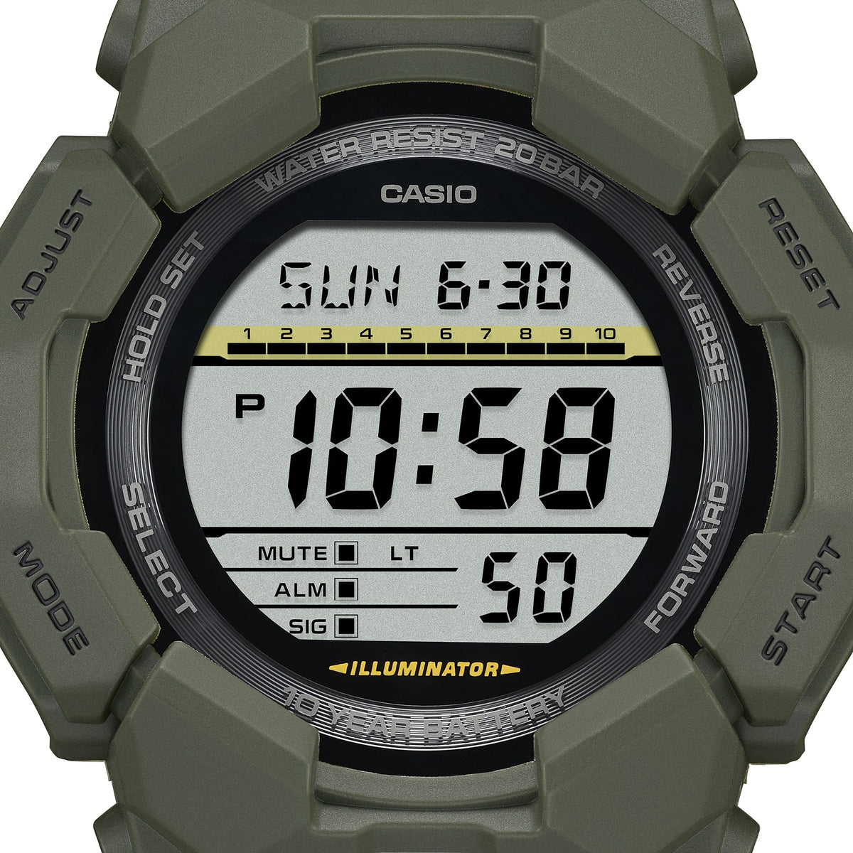 GD-010 Reloj G-Shock para caballero pulsera de Resina 10 años de batería