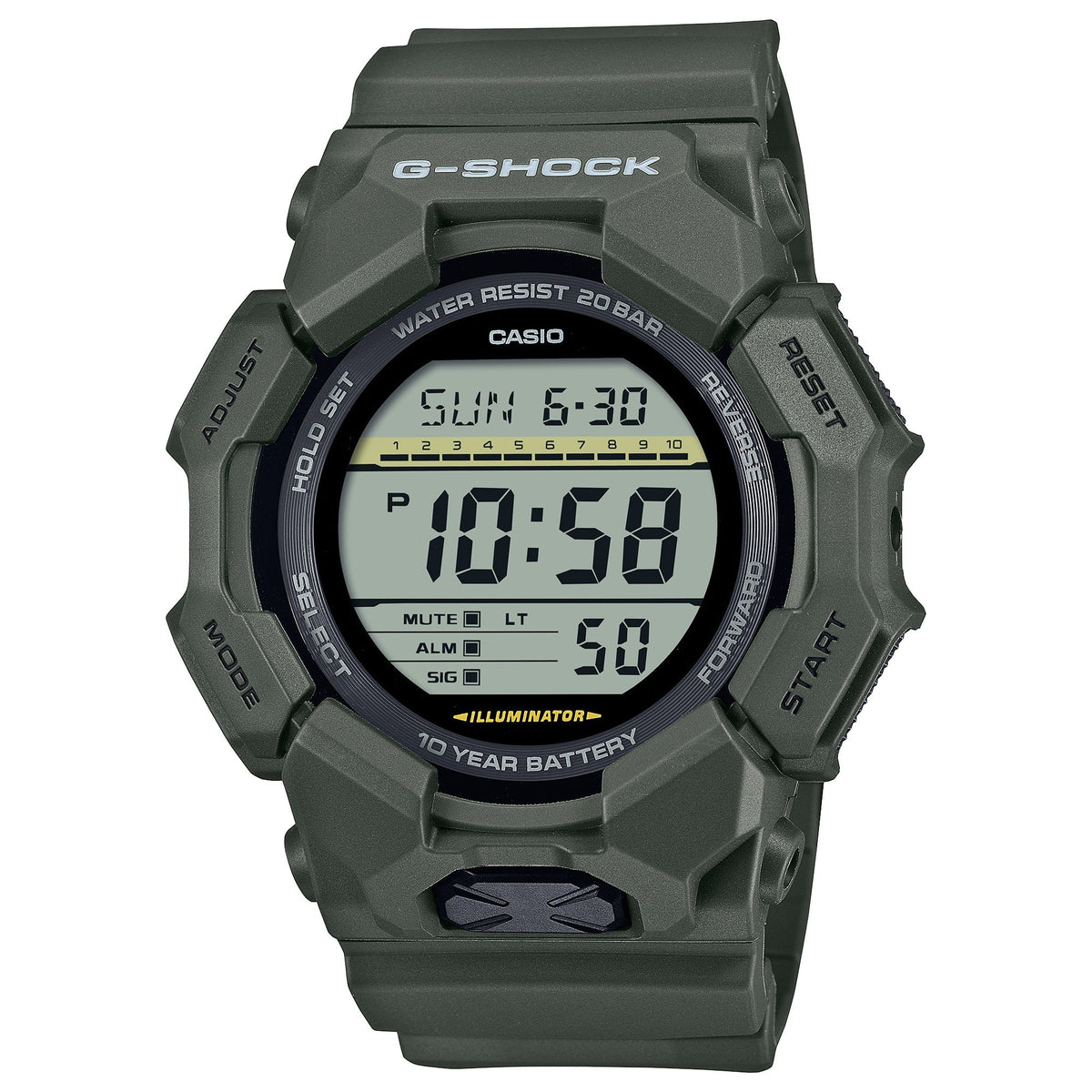 GD-010 Reloj G-Shock para caballero pulsera de Resina 10 años de batería