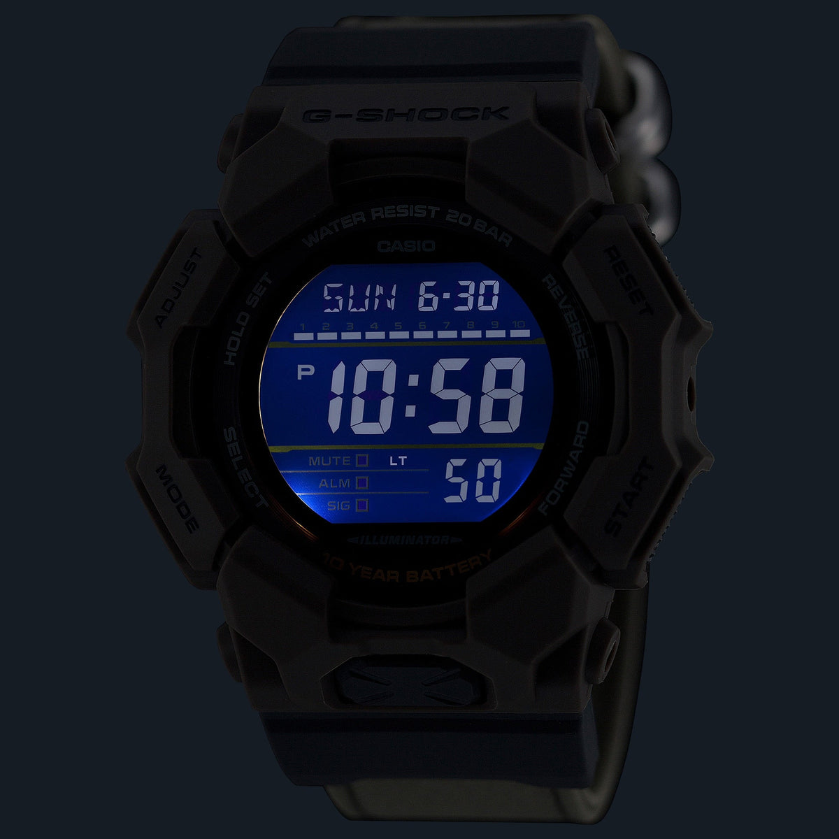GD-010 Reloj G-Shock de caballero pulsera de tela 10 años de batería