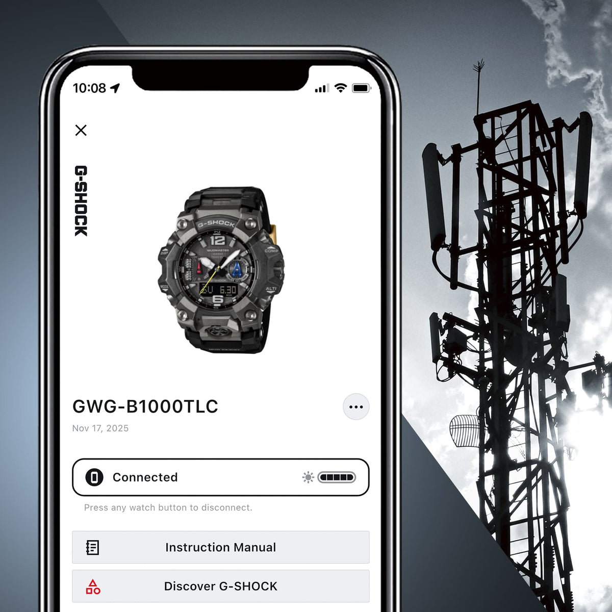 GWG-B1000TLC-1A Reloj G-Shock Master of G de hombre correa de caucho Land Cruiser Toyota