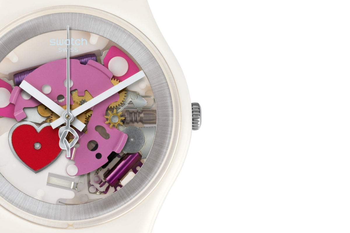 GZ300 Reloj Swatch Tender Present de dama correa de resina