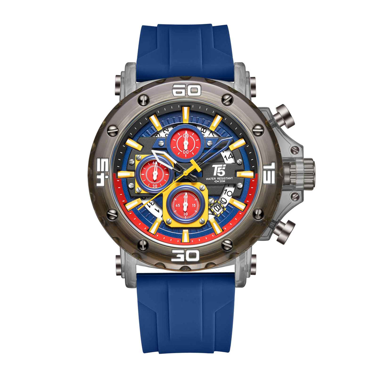 H4043G Reloj T5 para hombre pulsera de caucho