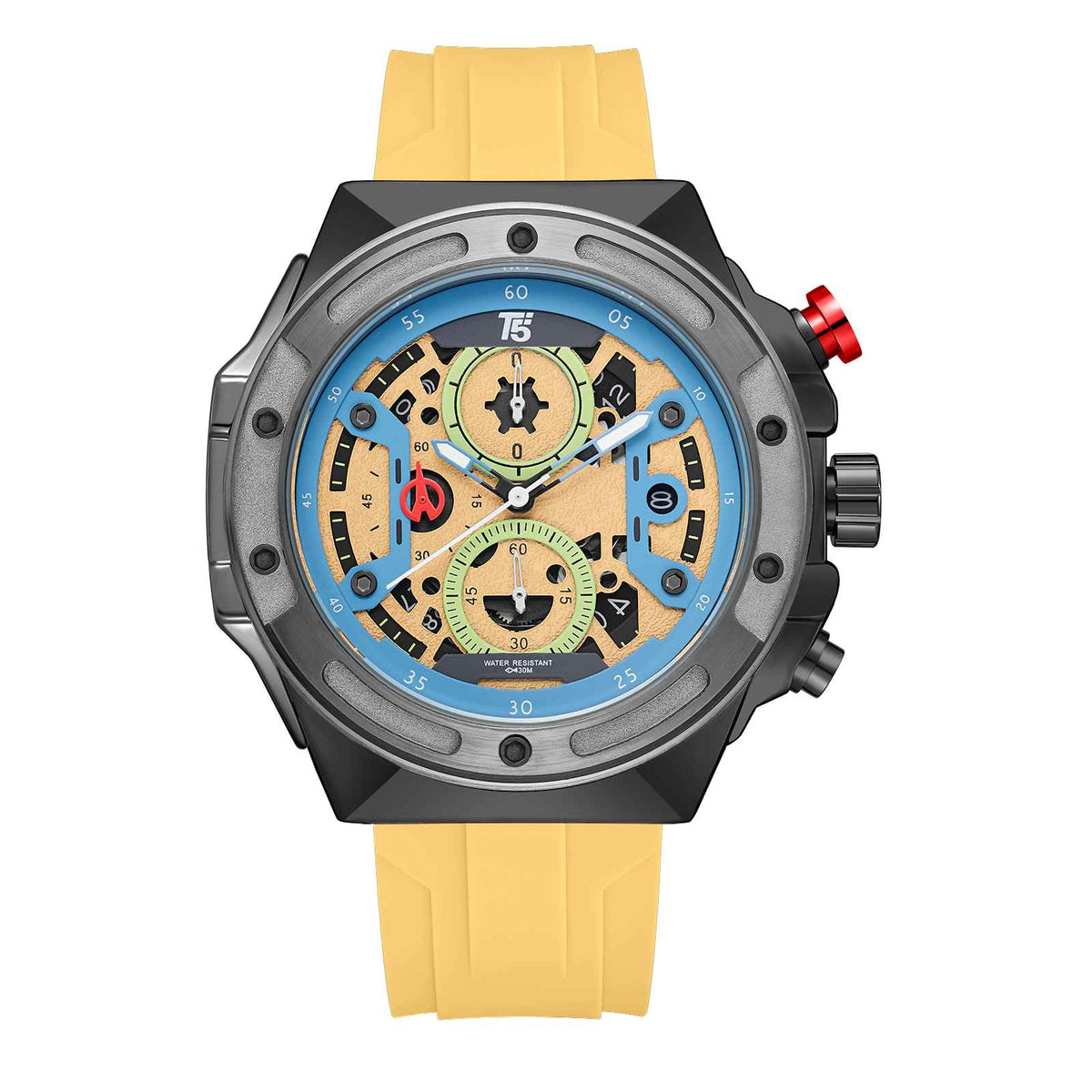 H4046G Reloj T5 para hombre pulsera de caucho