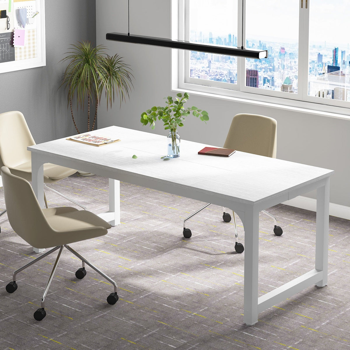 Escritorio mueble marca Tribesigns para oficina y homeoffice 70.8 pulgadas de trabajo HOGA-U0