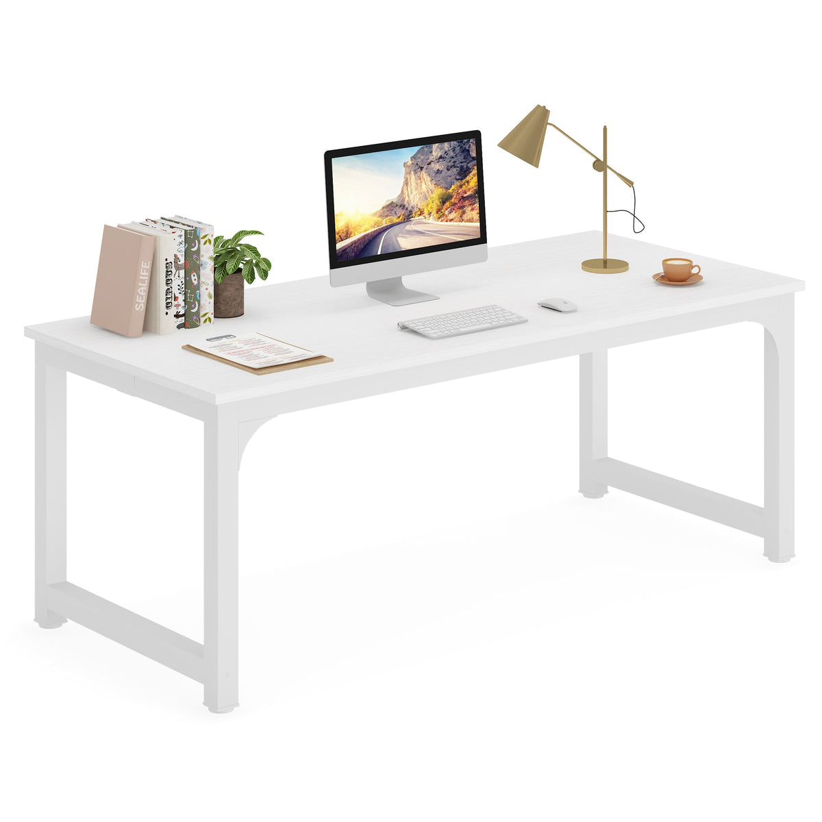Escritorio mueble marca Tribesigns para oficina y homeoffice 70.8 pulgadas de trabajo HOGA-U0