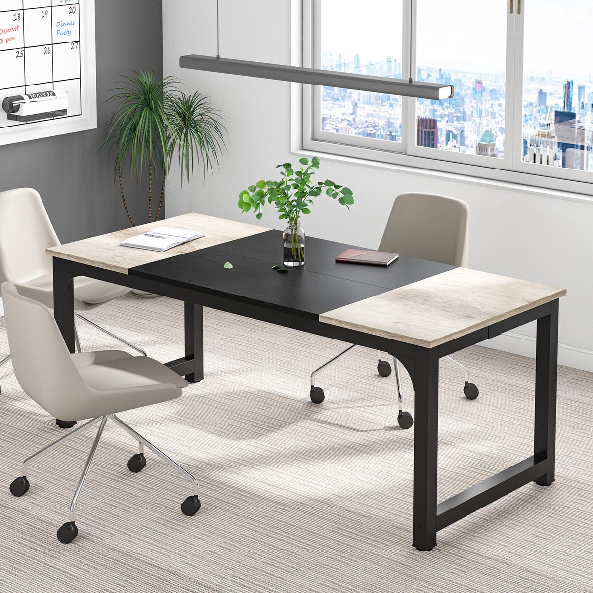 Escritorio mueble marca Tribesigns para oficina y homeoffice 70.8 pulgadas de trabajo HOGA-U0