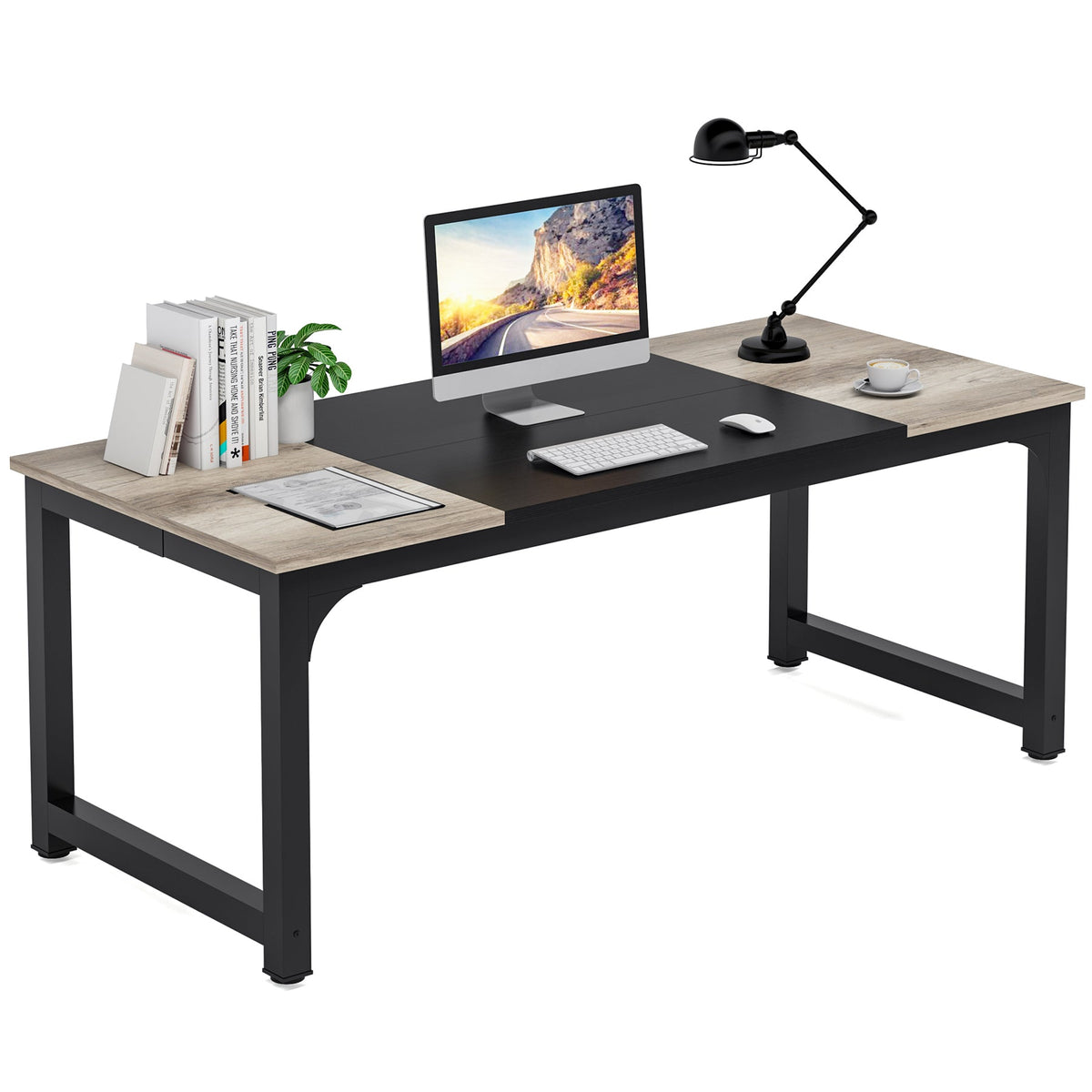 Escritorio mueble marca Tribesigns para oficina y homeoffice 70.8 pulgadas de trabajo HOGA-U0