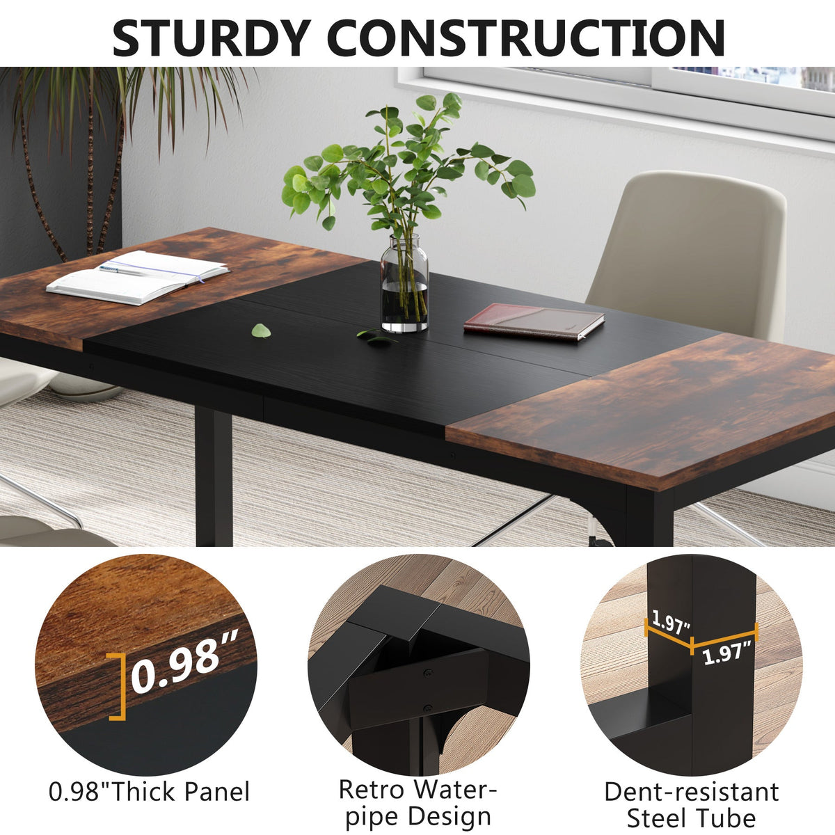 Escritorio mueble marca Tribesigns para oficina y homeoffice 63 pulgadas de área de trabajo HOGA-U01
