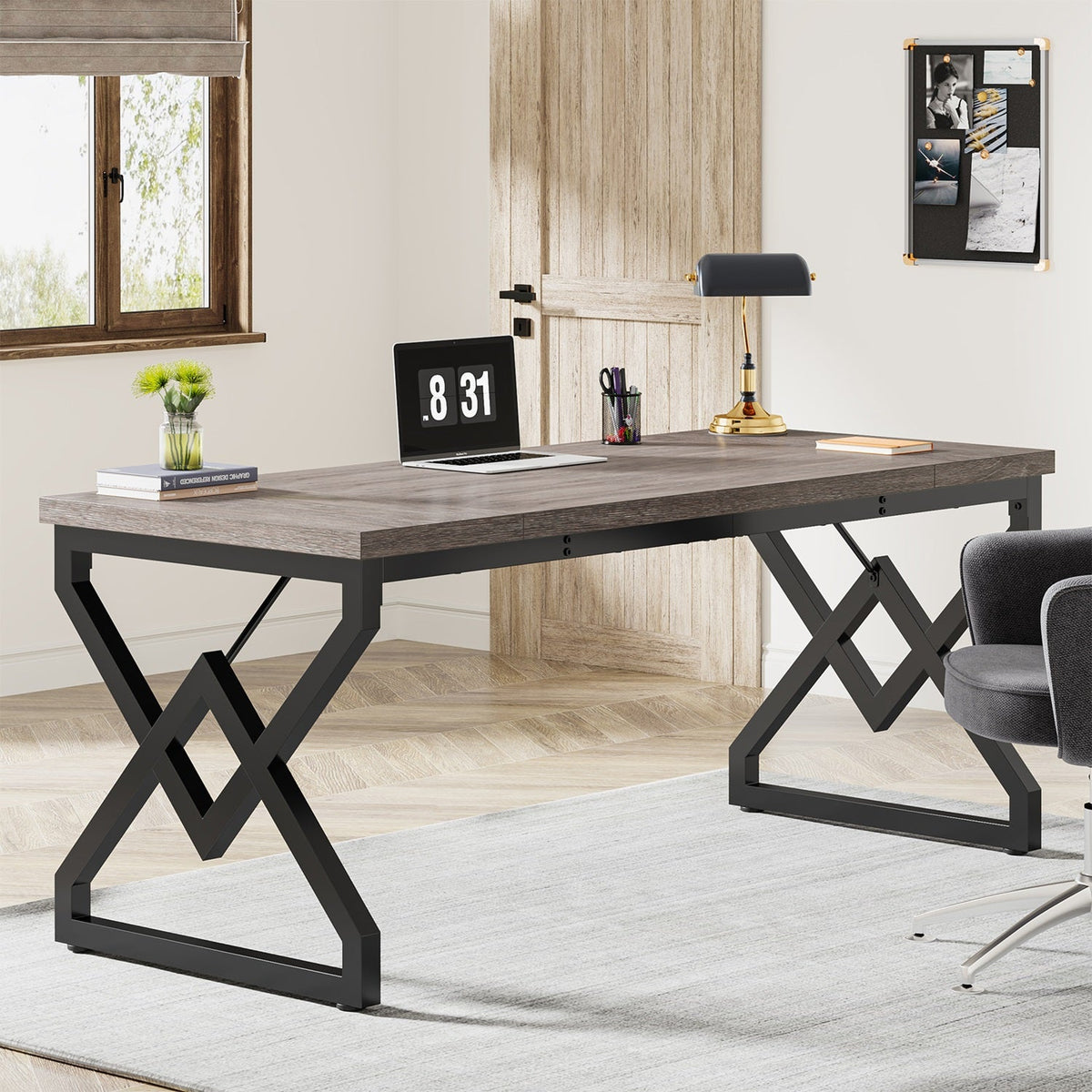 Escritorio mueble marca Tribesigns para oficina y homeoffice HOGA-XK00