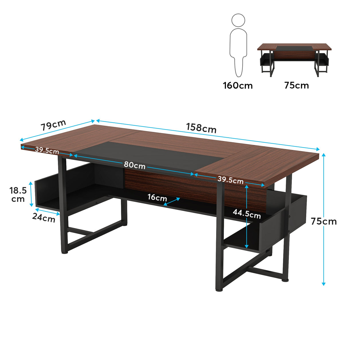 Escritorio mueble marca Tribesigns para oficina y homeoffice HOGA-XK00406