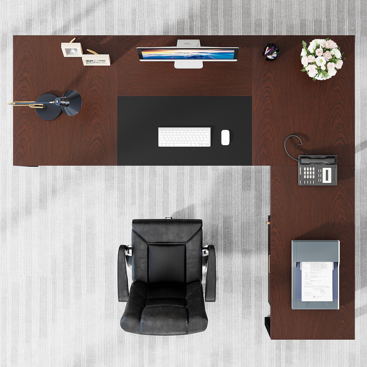 HOGA-XK00232 Amplio Escritorio Ejecutivo con Archivador Móvil Tribesigns