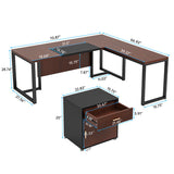 HOGA-XK00232 Amplio Escritorio Ejecutivo con Archivador Móvil Tribesigns