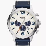 Reloj Fossil Nate de hombre correa de cuero 50 mm