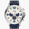 Reloj Fossil Nate de hombre correa de cuero 50 mm