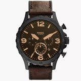 Reloj Fossil Nate de hombre correa de cuero 50 mm