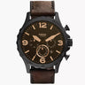 Reloj Fossil Nate de hombre correa de cuero 50 mm