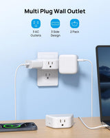 MFS3WACP Extensor de Toma de Corriente Múltiples Adaptador de Toma de Pared en Ángulo de 3 Vías