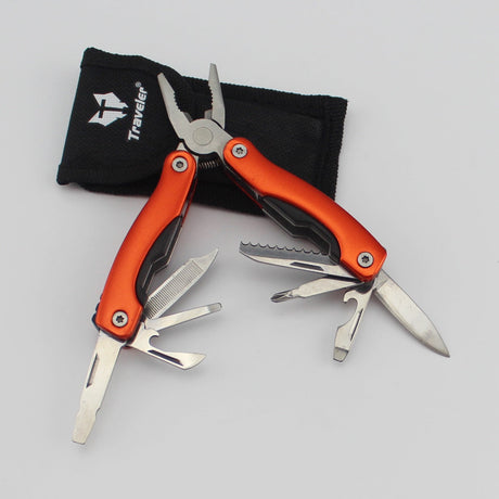 Navaja Multiuso Marca Traveler con Agarrador de Aluminio 12 en 1 Modelo MT608