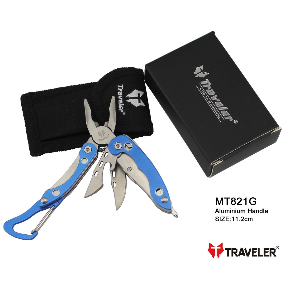 Navaja Multiuso Marca Traveler Agarre de Aluminio Modelo MT821