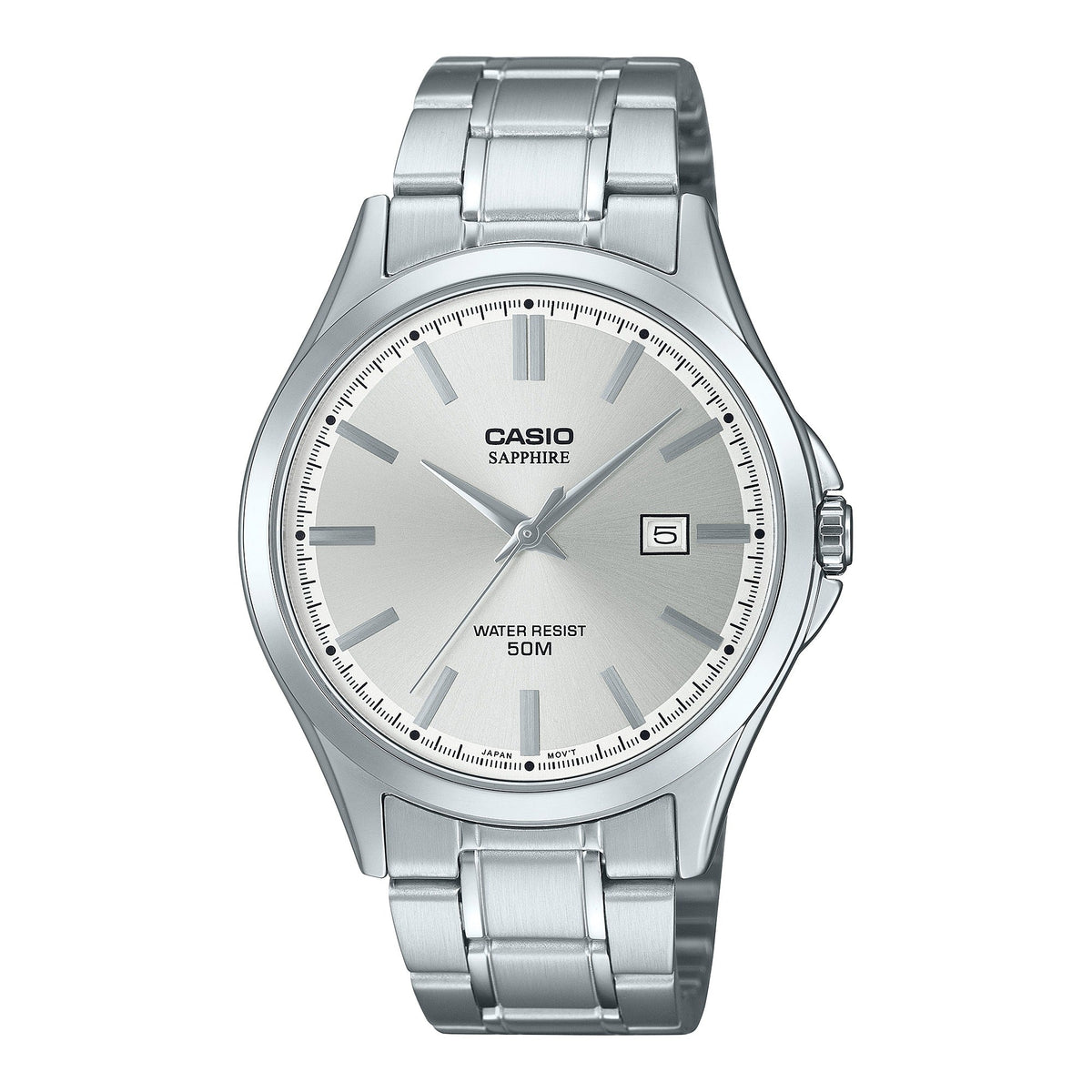 MTS-115D Reloj Casio de hombre correa de metal con cristal de zafiro