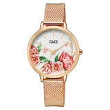 QZ67J Reloj QQ Análogo para Dama Pulsera Mesh