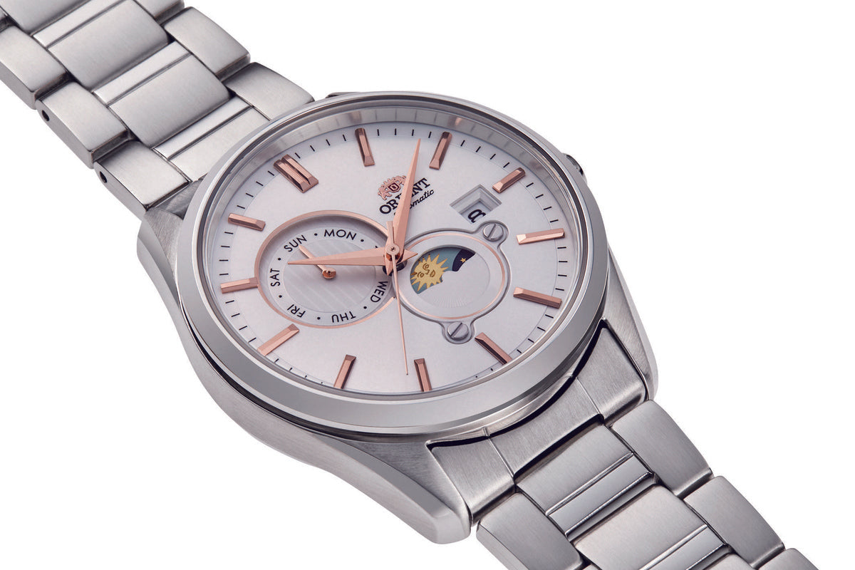 RA-AK0306S Reloj Orient Sun and Moon de caballero pulsera de metal