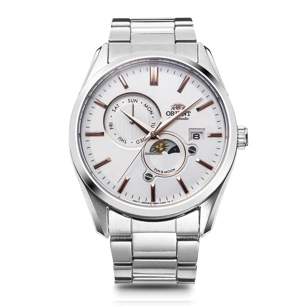 RA-AK0306S Reloj Orient Sun and Moon de caballero pulsera de metal