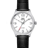 S00A-00 Reloj QQ Análogo para Hombre Pulsera de Piel