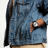 SB02B404 Reloj Swatch Chequered Silver de hombre correa de silicona 47 mm