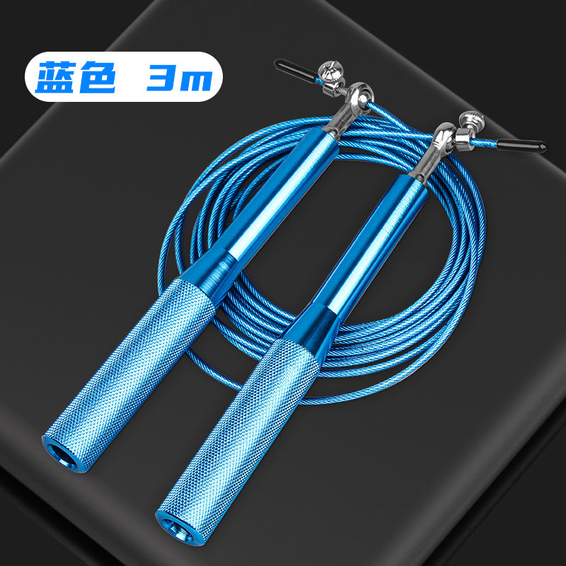 #JF10 Cuerda de salto profesional con mango de aluminio y cable de acero
