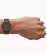 SKW6860 Reloj Skagen para caballero pulsera de cuero