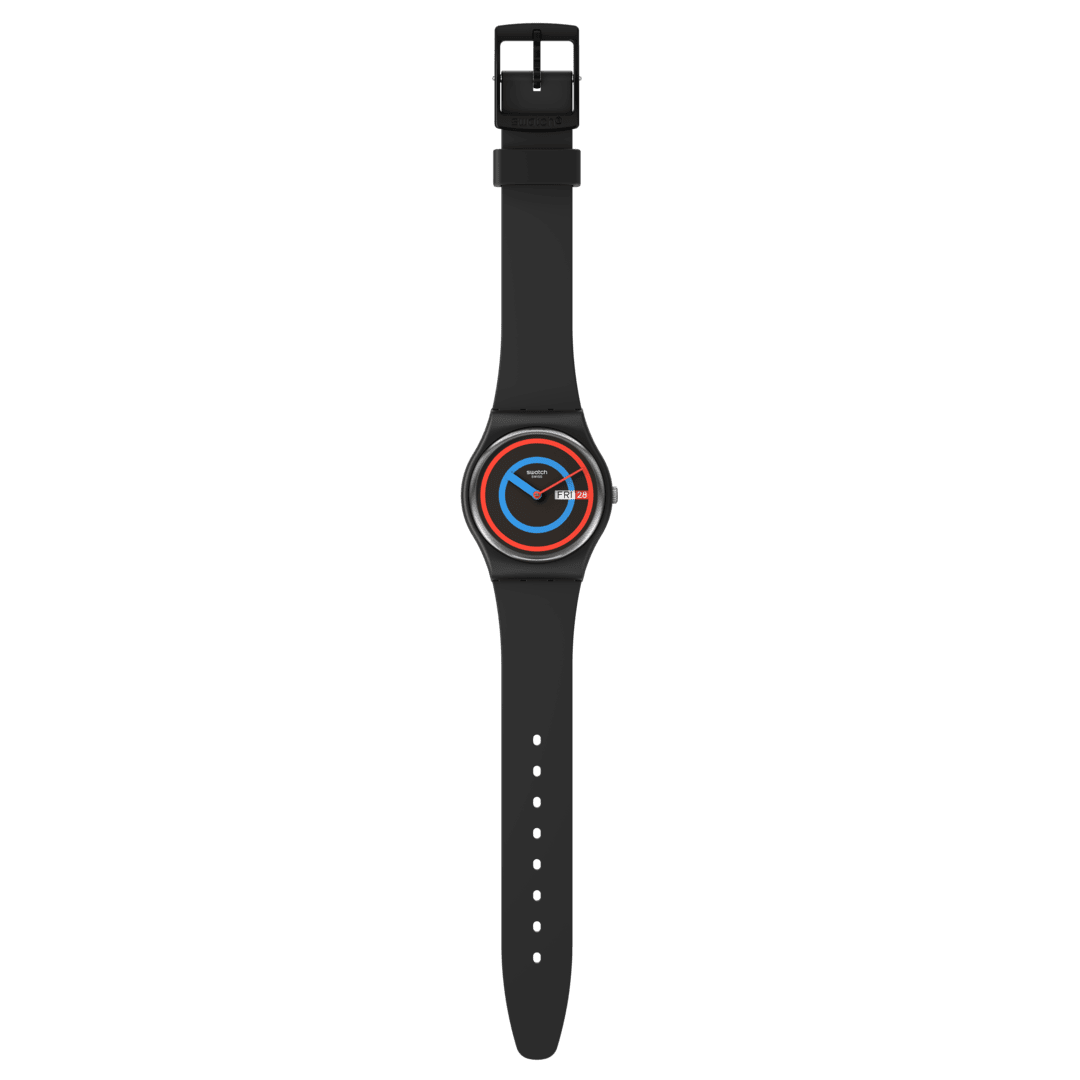 SO28B706 Reloj Swatch Circling Black Unisex banda de resina