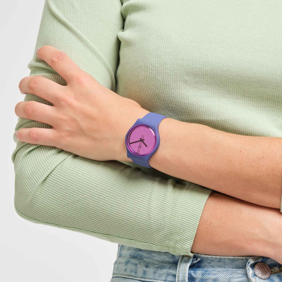 SO28N102 Reloj Swatch Mood Boost de dama correa de caucho
