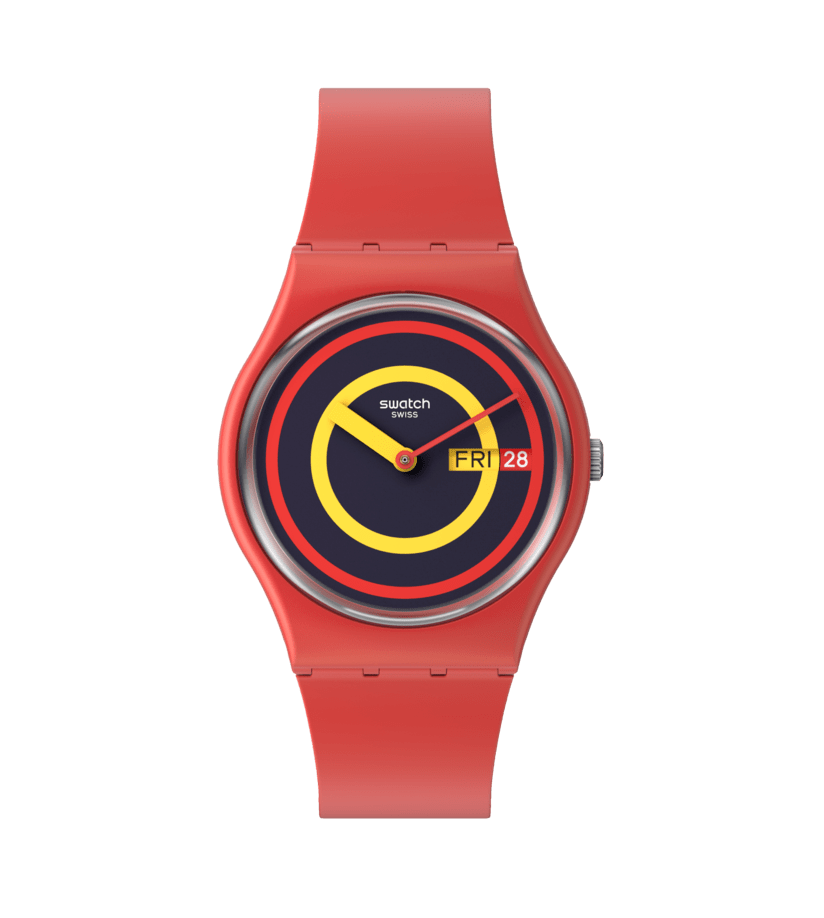 SO28R702 Reloj Swatch Concentric Red unisex pulsera de caucho