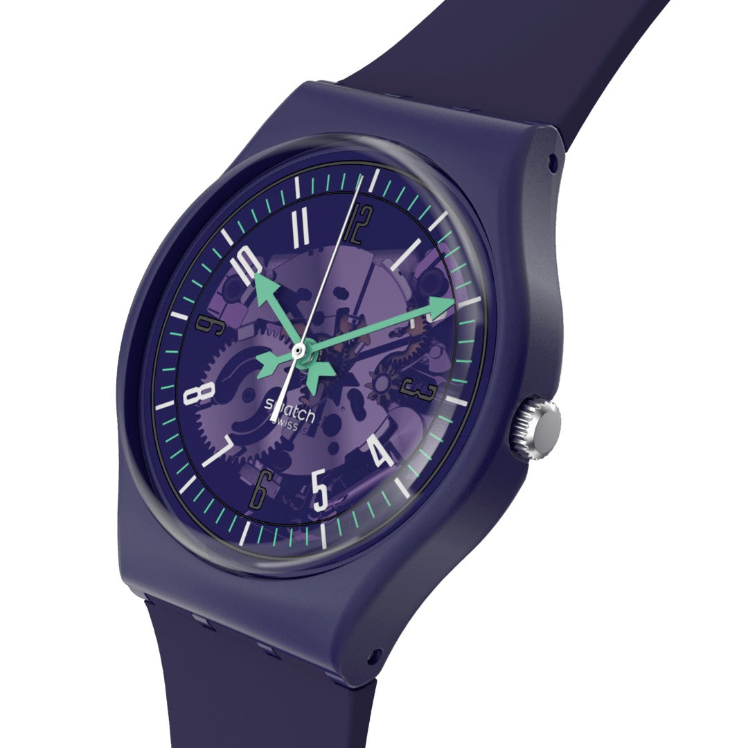 SO28V102 Reloj Swatch Photonic Purple unisex correa de silicona