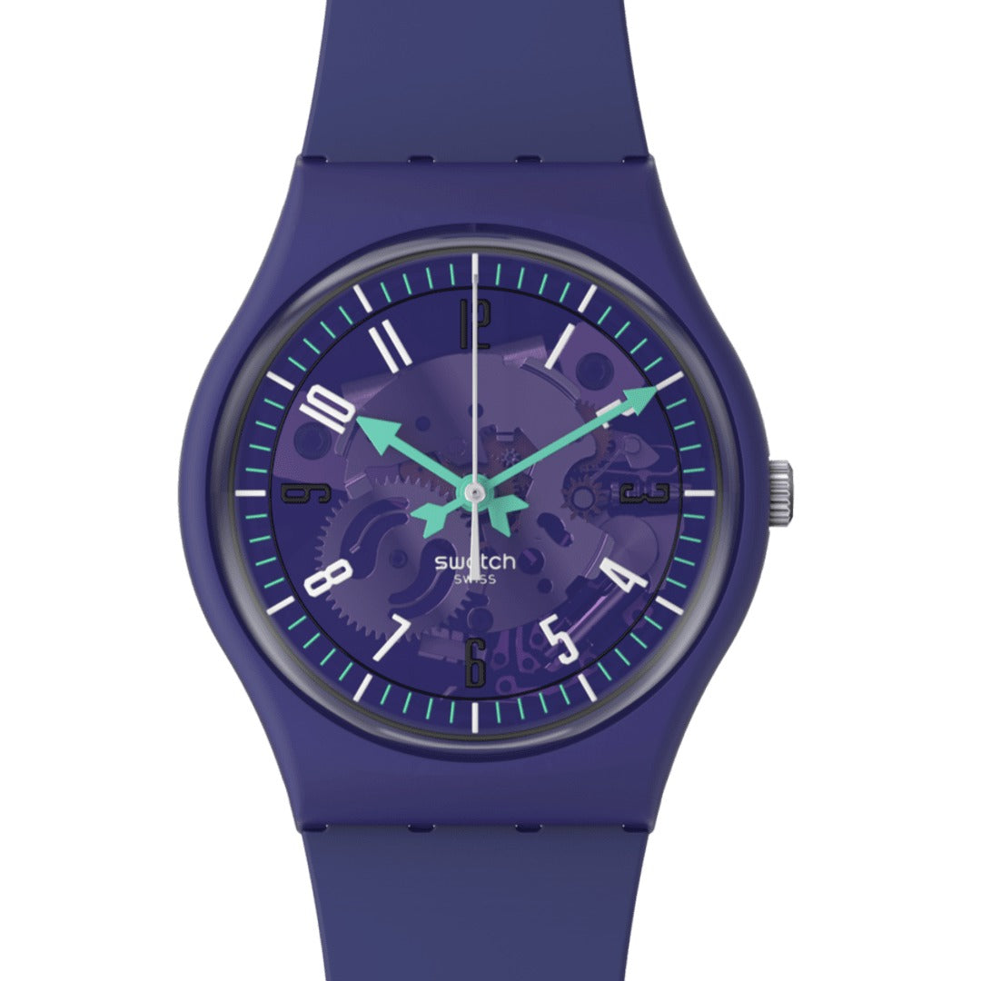 SO28V102 Reloj Swatch Photonic Purple unisex correa de silicona
