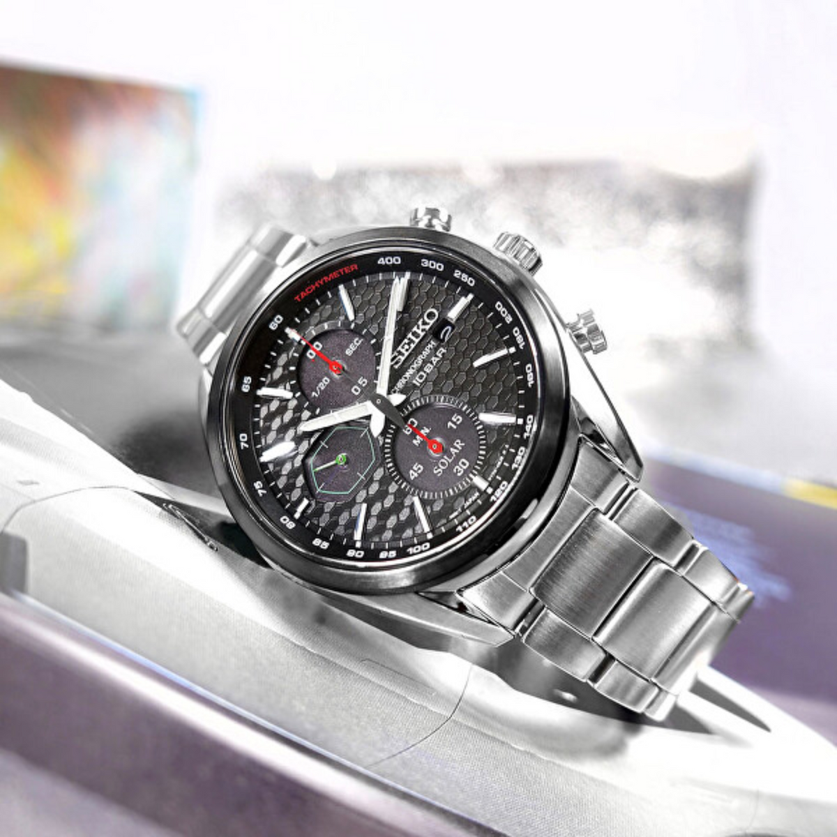 SSC803P1 Reloj Seiko Solar correa de metal
