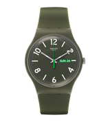 SUOG706 Reloj Swatch Backup Green unisex pulsera de caucho