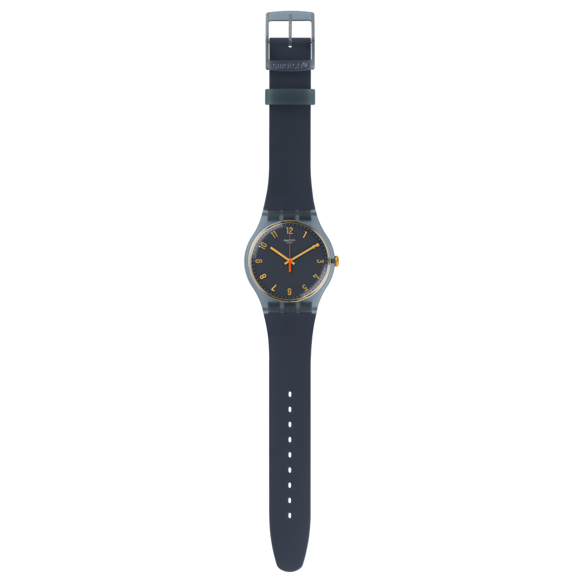 SUOM105 Reloj Swatch Nuit Bleue de hombre pulsera de silicona