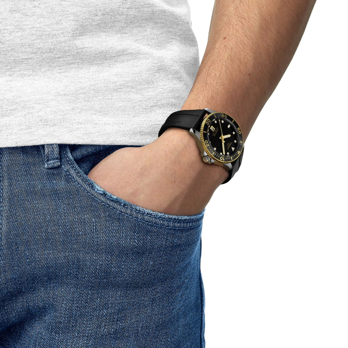 T120.410.27.051.00 Reloj Tissot Seastar 1000 de hombre correa de silicona