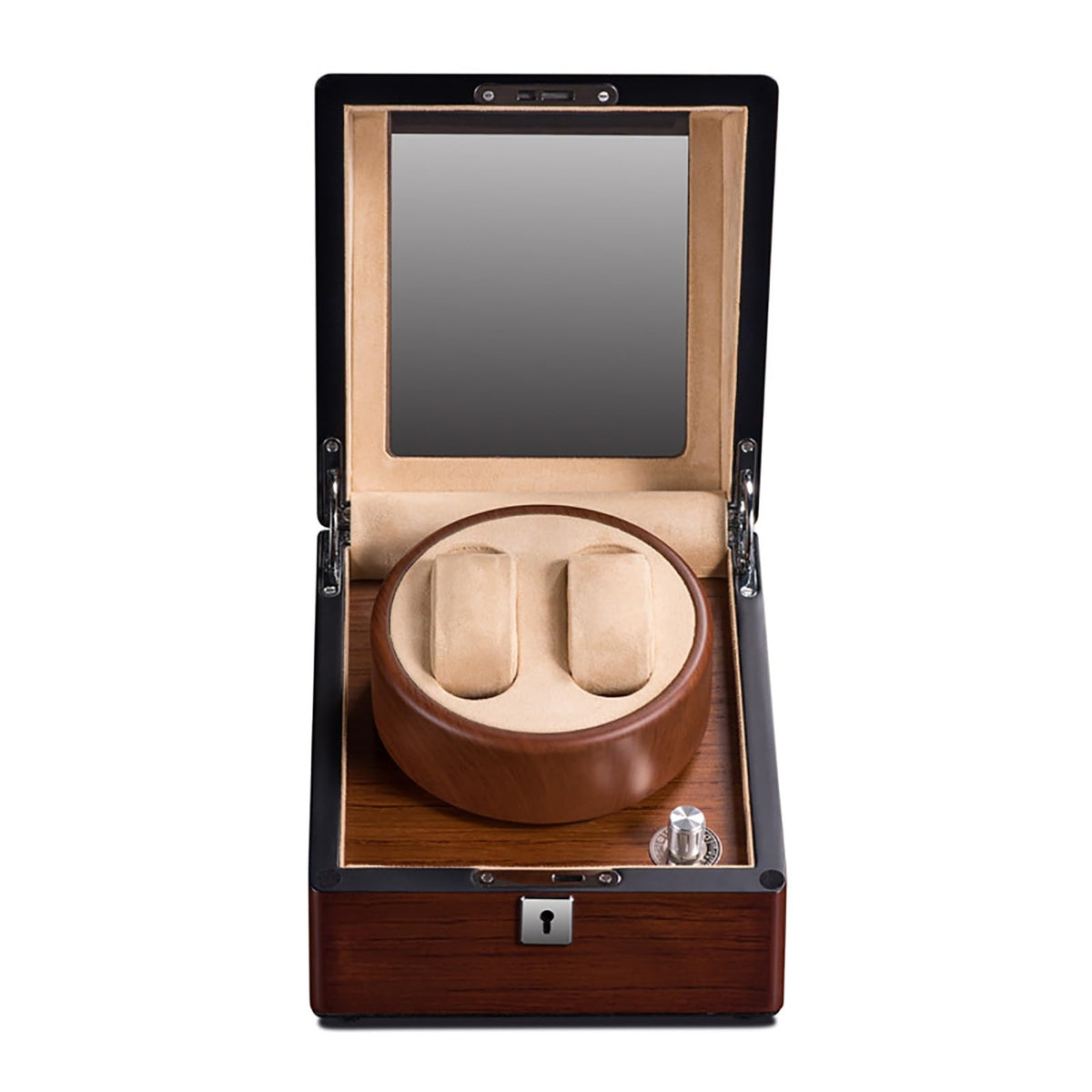 TC-009 Caja Rotatoria de dos relojes Tancy de madera