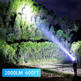 Linterna LED Recargable con Luz Lateral y Zoom